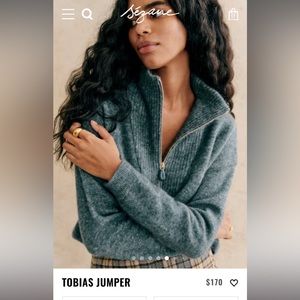Sezane Tobias jumper blue storm size m sold out